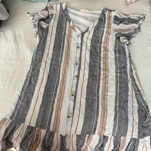 Button up striped dress